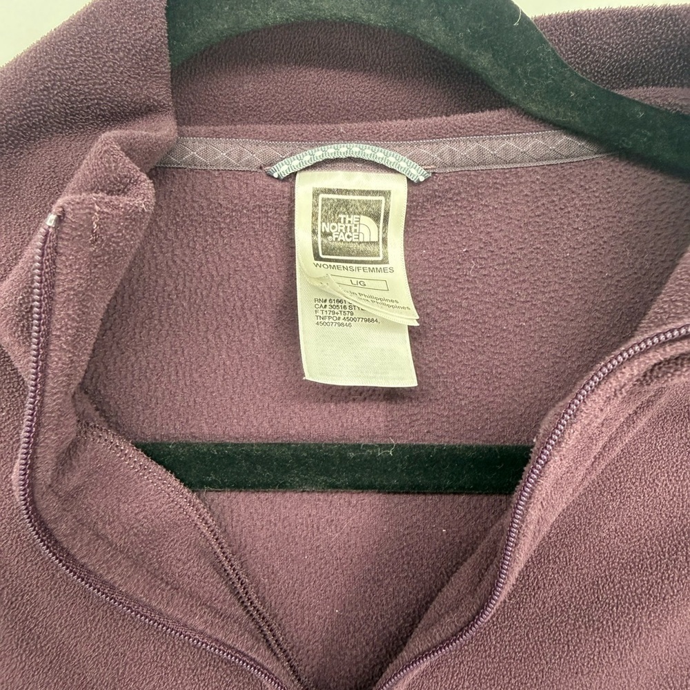 The North Face TKA 100 Fleece Quarter Zip Pullover Purple Women’s L - Picture 5 of 5